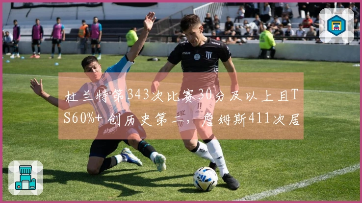 杜兰特第343次比赛30分及以上且TS60%+ 创历史第二，詹姆斯411次居首